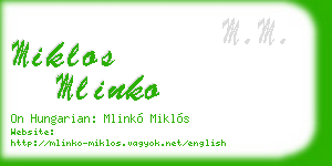 miklos mlinko business card